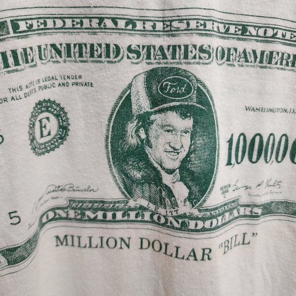 Vtg Stedman Women's V Neck T Shirt "Million Dollar Bill" Elliott #9 White Size M - Picture 7 of 12